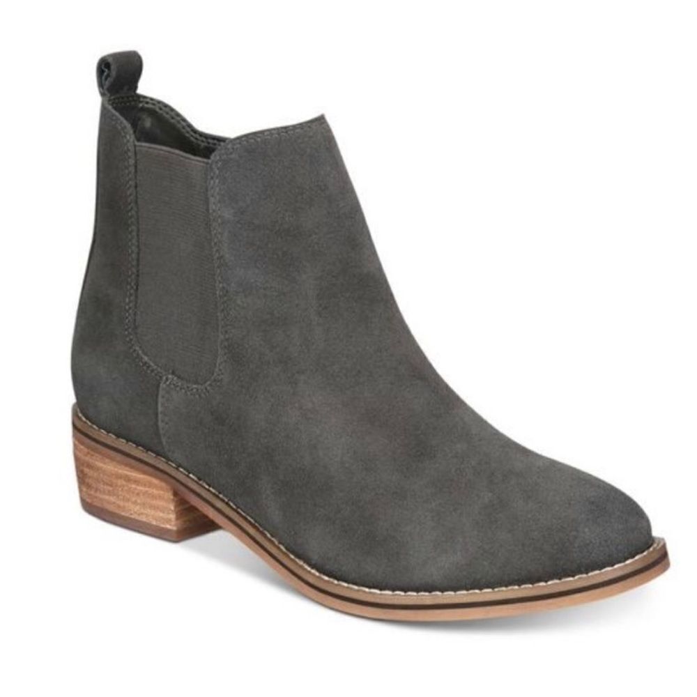 Aqua Womens Boots College size‎ 9 Gray Suede Ankle booties slip on zip Chelsea